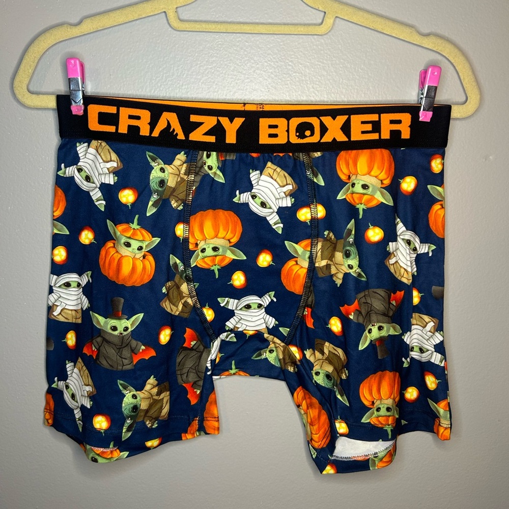 NWOT Adult Halloween Mandalorian Baby Yoda Star Wars Unisex Boxer Briefs